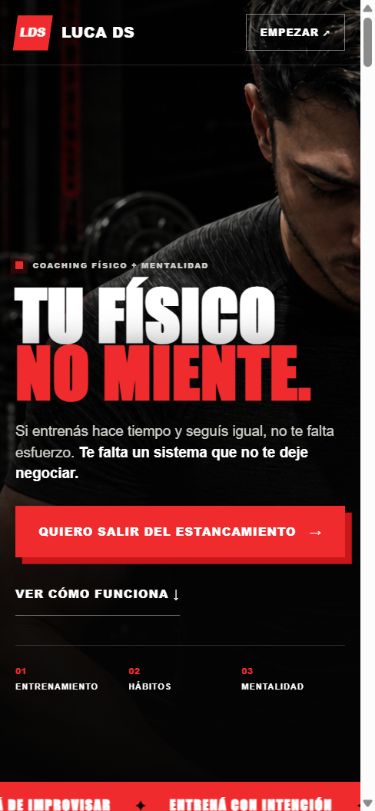 Composición editorial de Luca DS con dirección visual intensa y tipografía de campaña